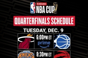 官方发布NBA杯淘汰赛时间：12月10日、11日连打两天决出4强