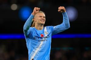 哈兰德近5个英超主场进9球，对阵利兹联进球将成最快100球的球员