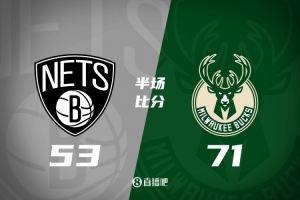 半场战报-雄鹿领先篮网18分 字母哥18+5 沃尔夫17分