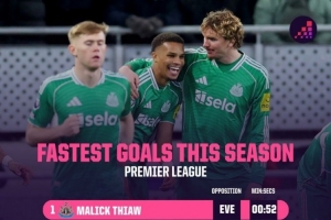 52秒头球建功！佳夫刷新福登刚创造的本赛季英超最快进球纪录